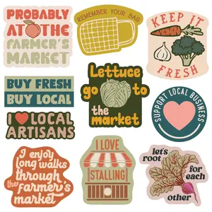 Farmers Market Sticker Extra Large Stickers for Adults Funny Adhesives with Memes Funny Stickers with Colorful Graphic Decals Funny Food  Multi