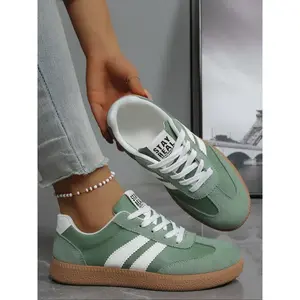 New women’s retro rubber sole casual shoes, breathable striped sneakers, casual sporty sneakers, versatile all-season footwear, stylish streetwear