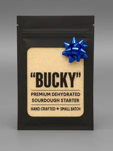 BUCKY - Sourdough Starter Dried for Baking Sourdough Bread - Established, Strong and Active, Dehydrated, Bake, Nata, Baking Powder Cookies Muffins Baked Flour