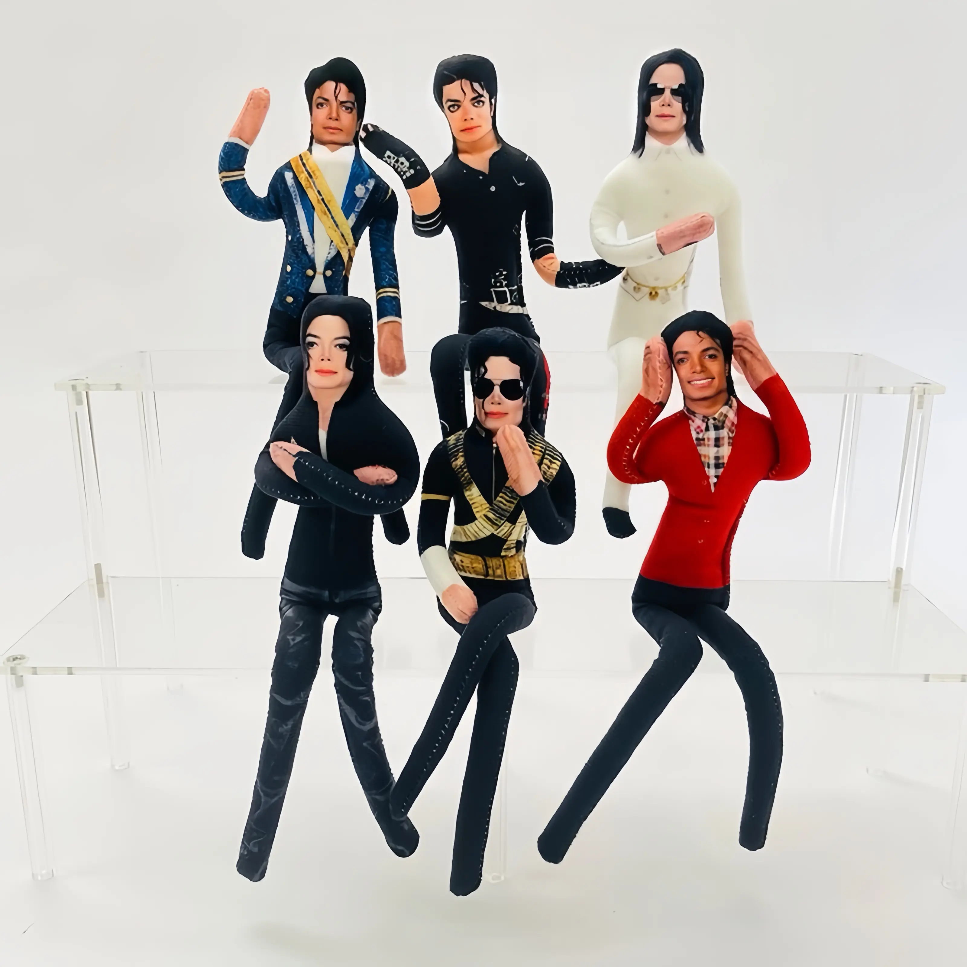 28cm Abstract Poseable Collectible Michael Jackson Plush Doll - Articulated Figures with Jointed Body, Plush Fabric Role-Playing Prop, Classic Novelty Toy for Room Decor, Gift Idea