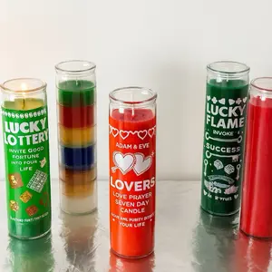 Seven Day Candles for Spiritual Rituals Focused Intention with Energy Linking Design for Protection and Manifestation