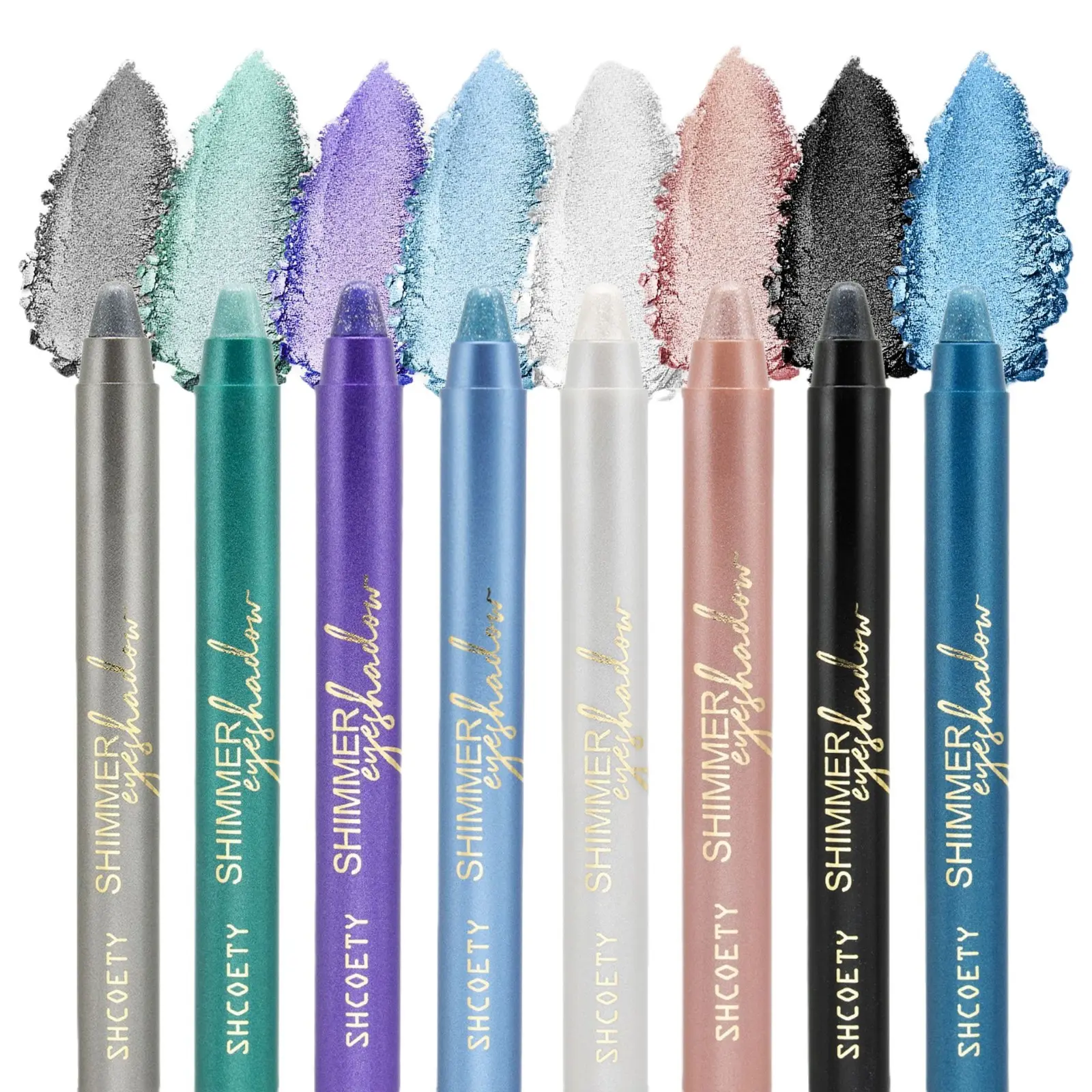 SHCOETY 10 Color Pearl Eyeshadow Non-Smudging Eyeliner with Pencil Sharpener Lipliner Makeup line loud eyeshadow stick Cosmetic makeup product eye shadow Glitter