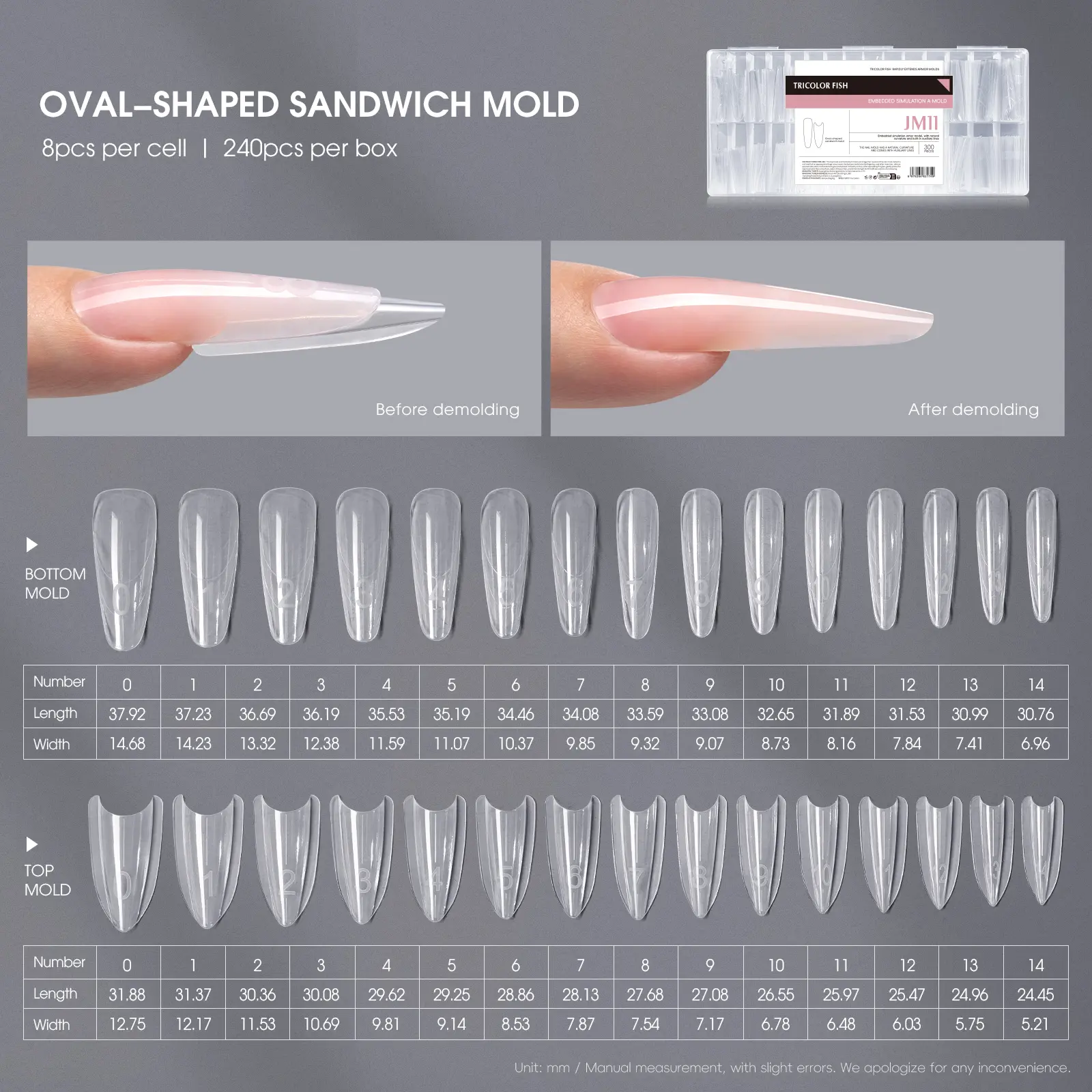 Long oval sandwich mold