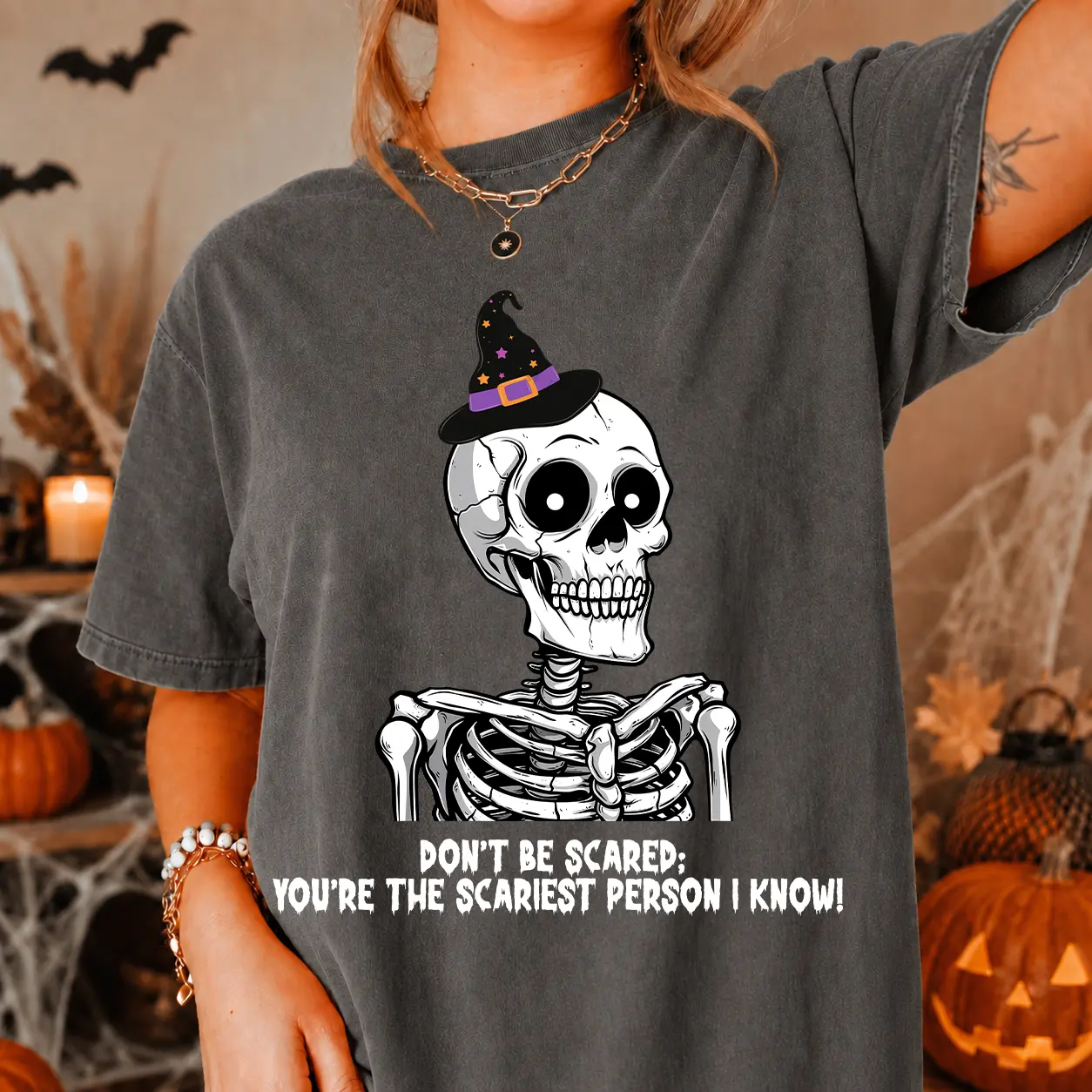 Comfort Colors Skeleton t-shirt, Skeleton Halloween Shirt, Womens Halloween Shirt, Halloween Skeleton Quotes Shirt, Cute Halloween Gift