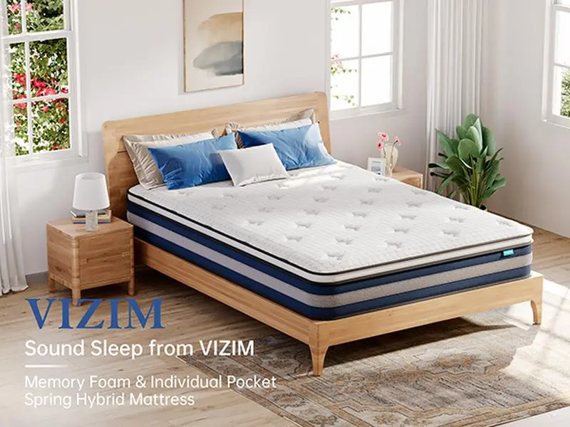 10 & 12 Inch Hybrid Independent Pocket Spring Mattress in a Box, Cooling Gel Memory Foam Medium Firm Bed Mattress, Pressure Relief & Zero Motion Transfer, Easy Unbox Setup, Available Twin Full Queen Size