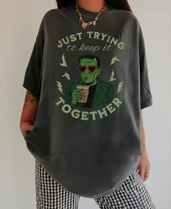 Frankenstein Tee, Scary Movie Tops, Retro Vintage Spooky Top, Mouse Halloween T-shirt, Horror Movie Fan Gift, gift for her, him, Womenswear Top