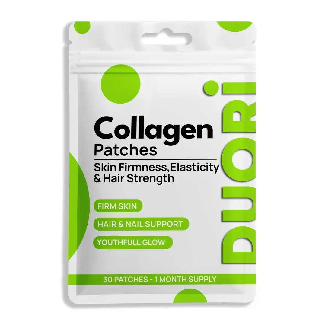 Collagen Patch - Skin Firmness, Hair & Nails Support - Youthful Glow - Vitamin C - Hyaluronic Acid - Resveratrol - Biotin - Gotu Kola Extract - Vegan Daily Hydration Patch - 30 Patches