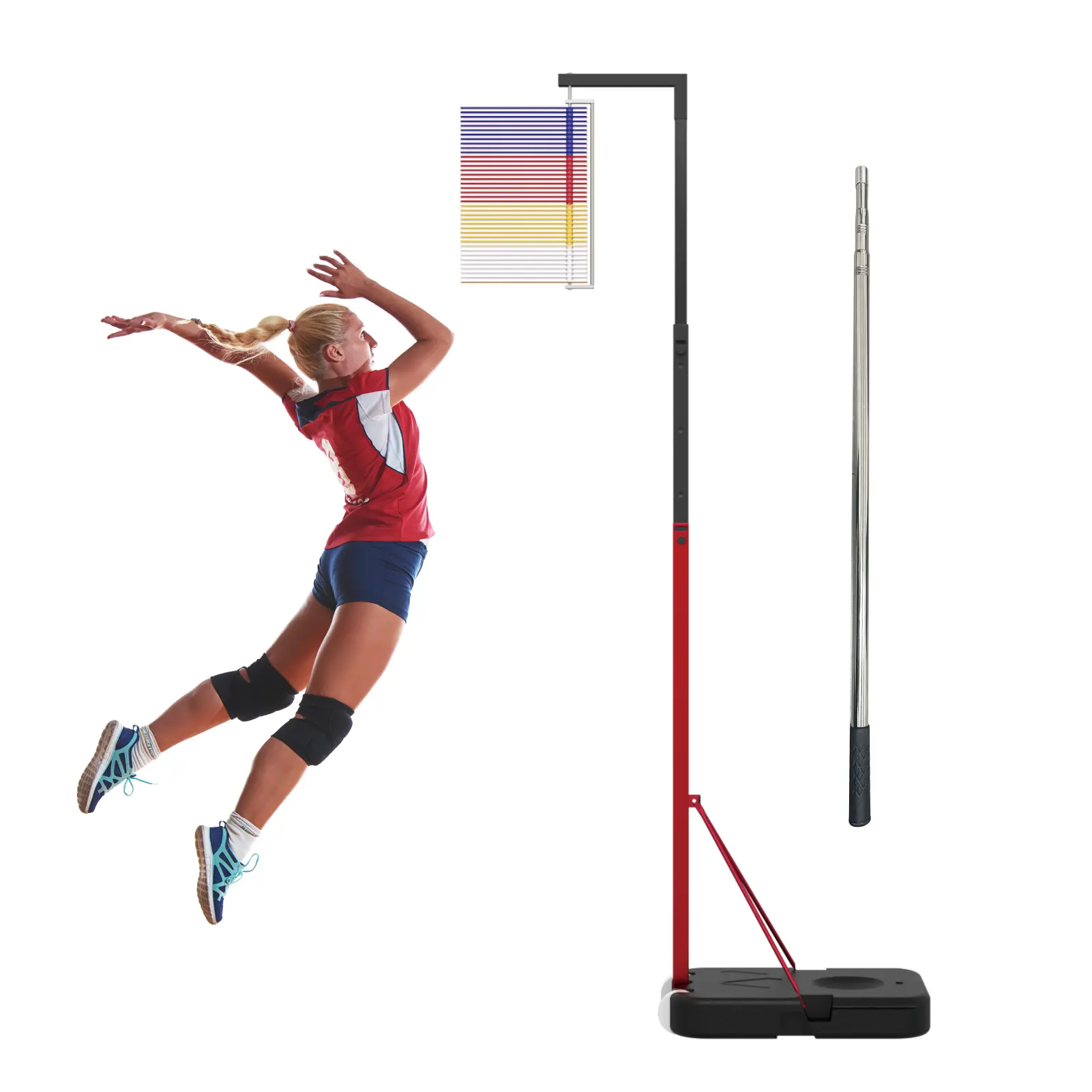 Jump Measuring Tool, 4.9-12.6 FT Adjustable Height Vertical Jump Tester for School Gym, Floor Standing Vertical Jumping Measurement Challenger for Volleyball Slam Dunk Jump Training Aid