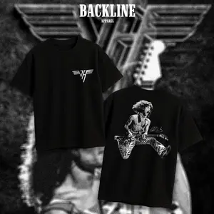 BACKLINE APPAREL Eddie Van Halen Jump Heavy Cotton Unisex Shirt EVH Tshirt Rock Music Hoodie Zip Up Hoodie For Music Fan Menswear Womenswear Direct To Garment Breathable Print