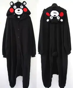 Kigurumi Cartoon Animal Black Kumamon Bear Onesie Unisex Adult Pajamas Cosplay Costumes Pyjamas Kumamoto Sleepsuit Sleepwear