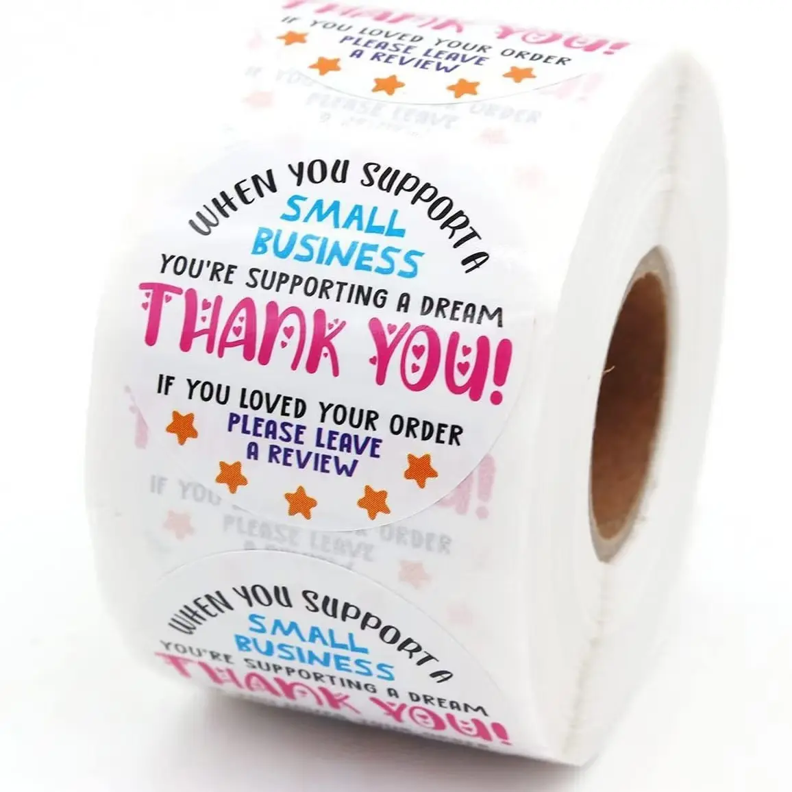 Thank You Sticker, 500pcs/roll Cute Letter Pattern Label Sticker, Self Adhesive Decorative Sticker for Gift Wrapping, Gift Decoration, Self Adhesive Stickers, Sticky Label, Decorative Labels