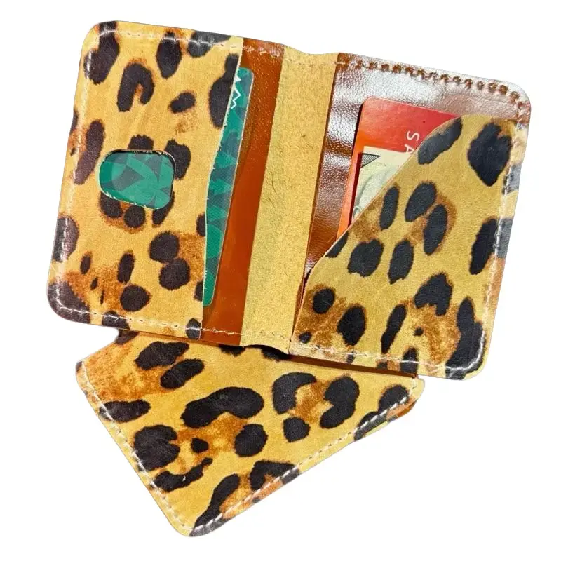 Women's Wallet Purse in Cheetah Print Genuine Leather, Trifold Design with Multiple Compartments, Durable Gift Idea, Card Slots Pocket, Elegant Fashion Wallet, Leather Card Holders, Casual Wear, Compartmentalized, Trifold Fold, Everyday Carry, Gift Idea F