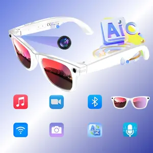Unique AI Camera Translation Glasses: answer calls, switch music seamlessly. Features 160+ languages AI translation for business trips or travel. Built-in camera enables hands-free photography. Unisex design, perfect as gifts.