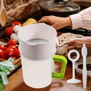 Multiple Usage Food Strainer Yogurt Strainer Maker Soy Milk Juice Tea Filter with Stainless Steel Fine Mesh Toufu Strainer with Pitcher Handle for Home