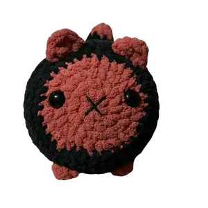 Hand Crocheted Cat - Rust and Black Loaf Cat