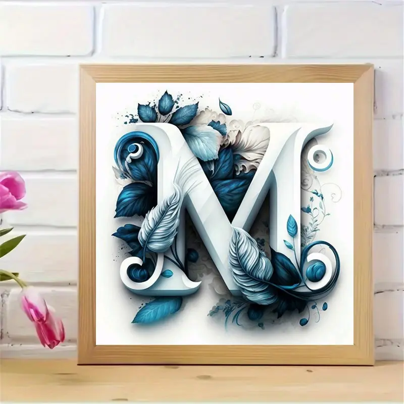 Letter M Diamond Painting Kit, Diamond Art Tools, Adult Art Craft Set, DIY 5D Round Drill Home Decor, Beginner Friendly Wall Decoration