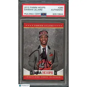 2012 NBA Hoops #280 Damian Lillard Signed Rookie Card AUTO PSA Slabbed RC Blazer