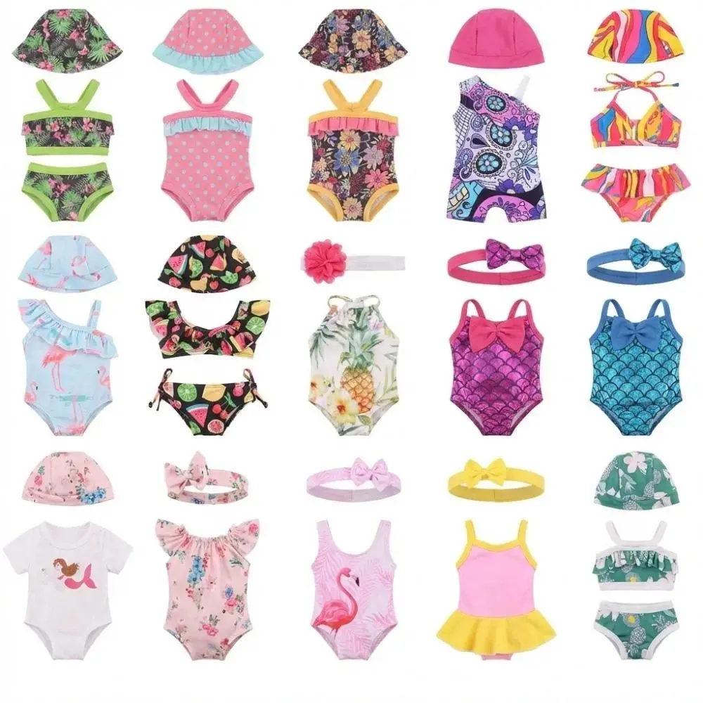 Multi-style Doll Swimsuit Cute Seaside Outfit For 43CM Baby Doll&18Inch American Doll Accessories,Our Generation Girl Gifts Toys, Doll Clothes Set, Dress Up Doll