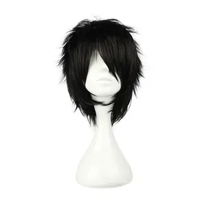 Unique Bargains Wigs for Women, 13" Wigs for Women with Wig Cap Black