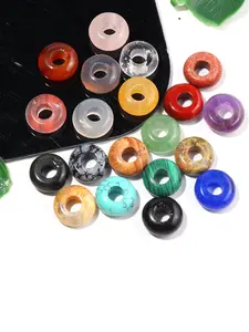 6/12/20pcs 4x10mm Mixed Color Large Hole Beads Stone Crystal Decorations, Healing Heart Chakra Crystals, Perfect Daily Gift