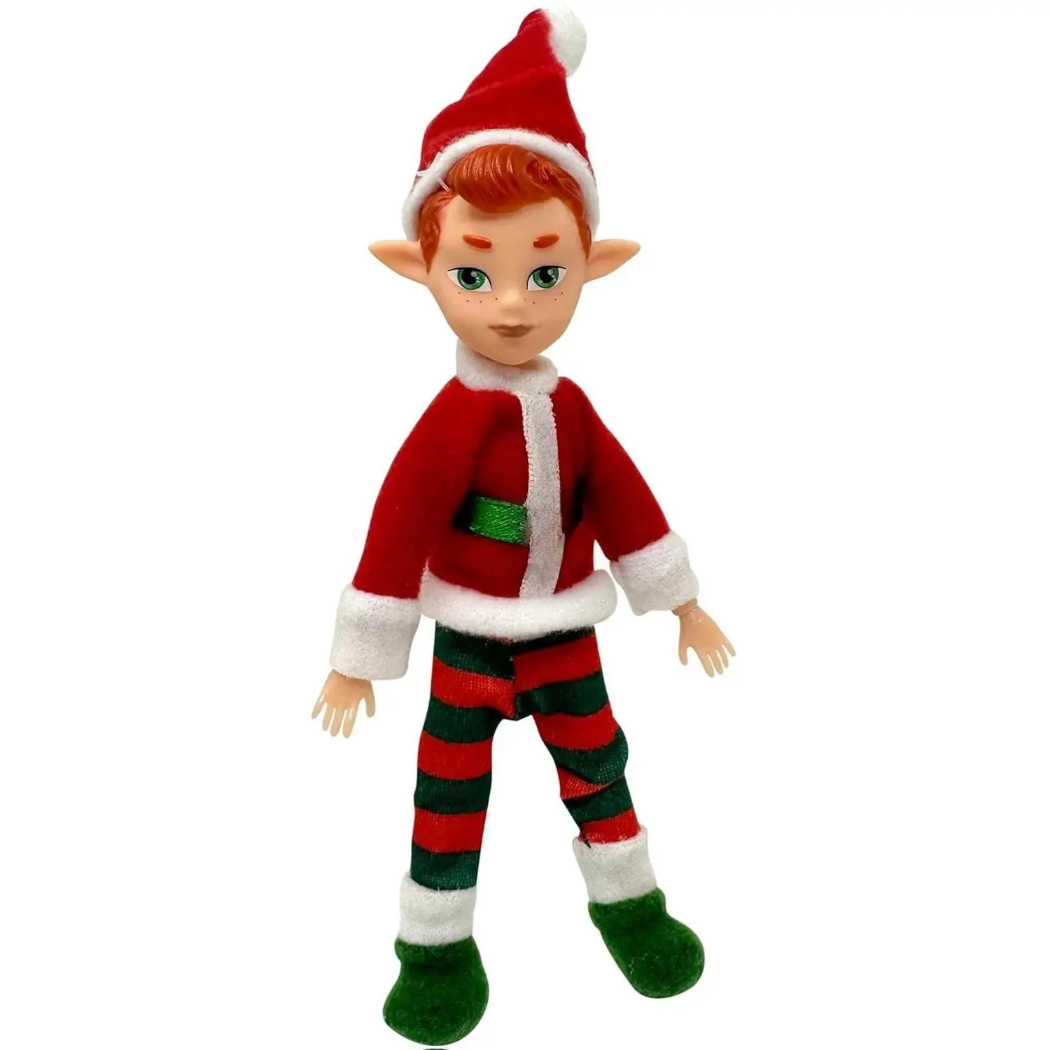 Mini 5.5" Christmas Elf Doll – Poseable Shelf Sitter with Dangling Legs, Cute Holiday Toy for Kids or Festive Home Décor