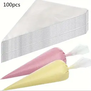100pcs Explosion-Proof Disposable Piping Bags with Tube Packaging, 1-Click Icing Piping Baking Bakeware, No Mess Kitchen Tool for Cake & Cream Frosting Decoration