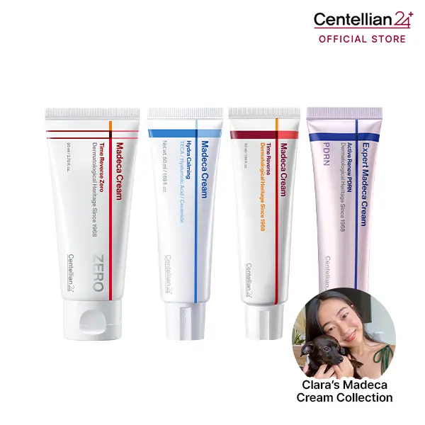 [Centellian24] Clara's Madeca Cream Collection | Time Reverse, Time Reverse Zero, Hydra Calming & Active Renew PDRN Cream Set | Firming, Hydration & Barrier Care | Korean Skincare
