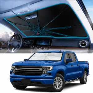 Foldable Car Windshield Sun Shade Umbrella, UV-Blocking Front Window Cover with Heat Insulation Protection, 55" L x 31.5" W for Cars, Trucks