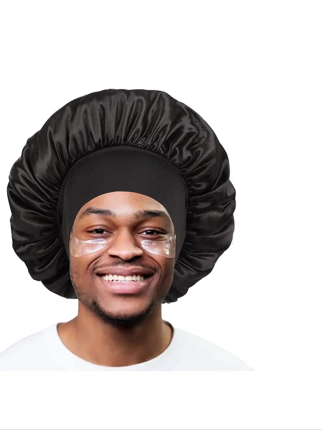Men's Sleeping Cap, Solid Color Satin Hair Bonnet, Hair Protector Cap for Men, Sleeping Cap for Men, Solid Color Satin Hair Bonnet, Night Sleeping Cap, Adjustable Satin Bonnet, Hair Care Cap