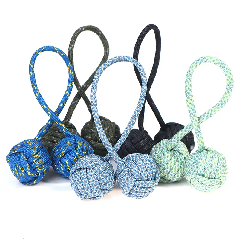 1 Pcs Pure Copper Electroplated Steel Ball Begleri Skill Toy - Paracord Rope Unisex Sensory Fidget Relief Tool, Home Supplies Hanging Decor for Passing of Time, Finger Tricks, Stress Relief