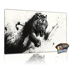 Mystic Tiger Mtg Game Mat, Durable Anti-Stain Board Game Pad, Dual-Purpose Mousepad for Picnic Travel, Traditional Style Party Accessory