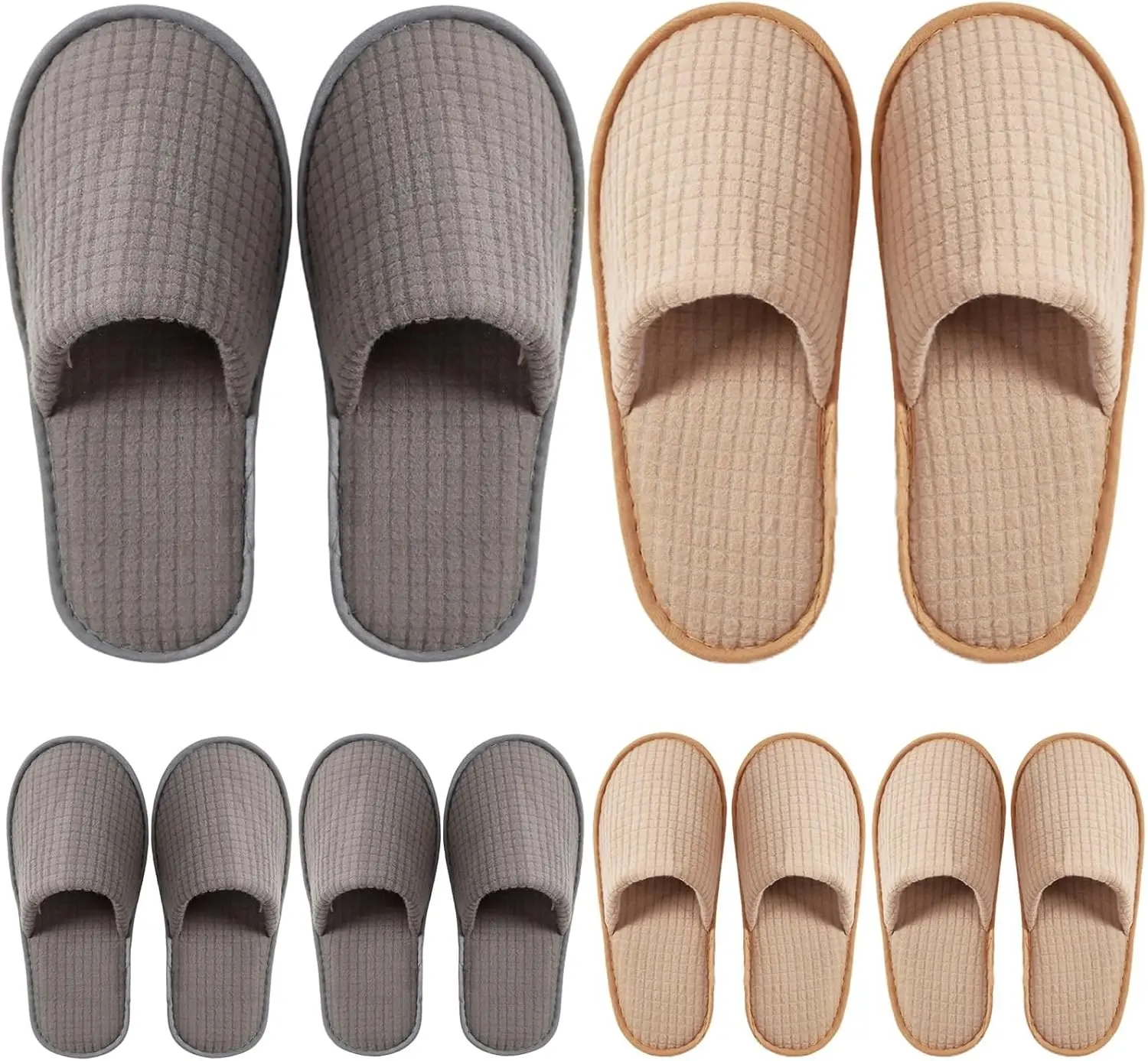 6-12 Pairs Disposable Slippers for Guests - Non-Slip Spa Slippers Washable Reusable House Slippers for Women Men, Breathable Indoor Slippers for Hotel Travel Bathroom Bedroom Shoeless HomeGift