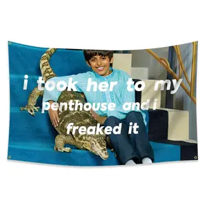 1pc, The Actor Karan Brar Flag Banner, I Took Her to My Penthouse and I Freaked It, 2*3ft(60*90cm) /3*5ft (90*150cm), 4 Grommets, Single-Sided Printing, for Indoor, Outdoor, Home, Room, Man Cave, Bedroom, Bar, Yard, Garden, Activities, Decorations
