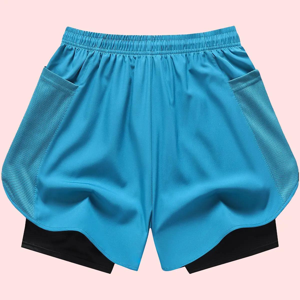 Regular Fit, Women's Female 3-Pack 2-in-1 Running Shorts - Quick Dry Breathable Fabric, Inner Liner, Adjustable Drawstring Waistband, Comfortable Activewear for Gym, Workouts,summerwins