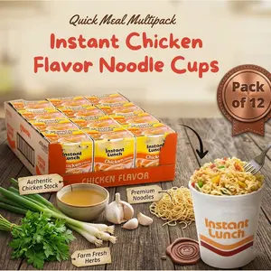 Instant Chicken Flavor Noodle Cups, Japanese Style Ramen Soup, Quick Ready Meal Multipack