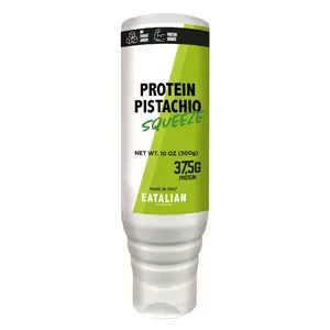 EATALIAN by AMZ BETTER Protein Pistachio Flavoured Topping, Sweet Protein Cream Squeezer, Made in Italy, Pistachio Sauce Ideal for Decorating Ice Cream, Desserts and Dubai Chocolate