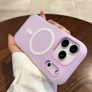 Luxury Candy Color Magnetic Phone Case Compatible with iPhone 17/16/15/14/13/12 Series – Soft Touch Matte Cover, Cute Minimalist Design.LU3