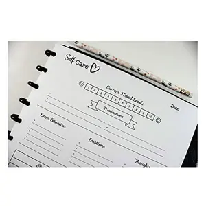 Self Care Planner Inserts for Letter Size Discbound Planners, Fits with Circa Letter, Arc by Staples, TUL, Letter Size (8.5 x 11 inches), (Planner sold separately)