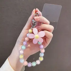 Cute Beaded Phone Chain, Beaded Phone Decorative Lanyard, Cellphone Wrist Strap, Fashion Phone Accessories for Women & Girls