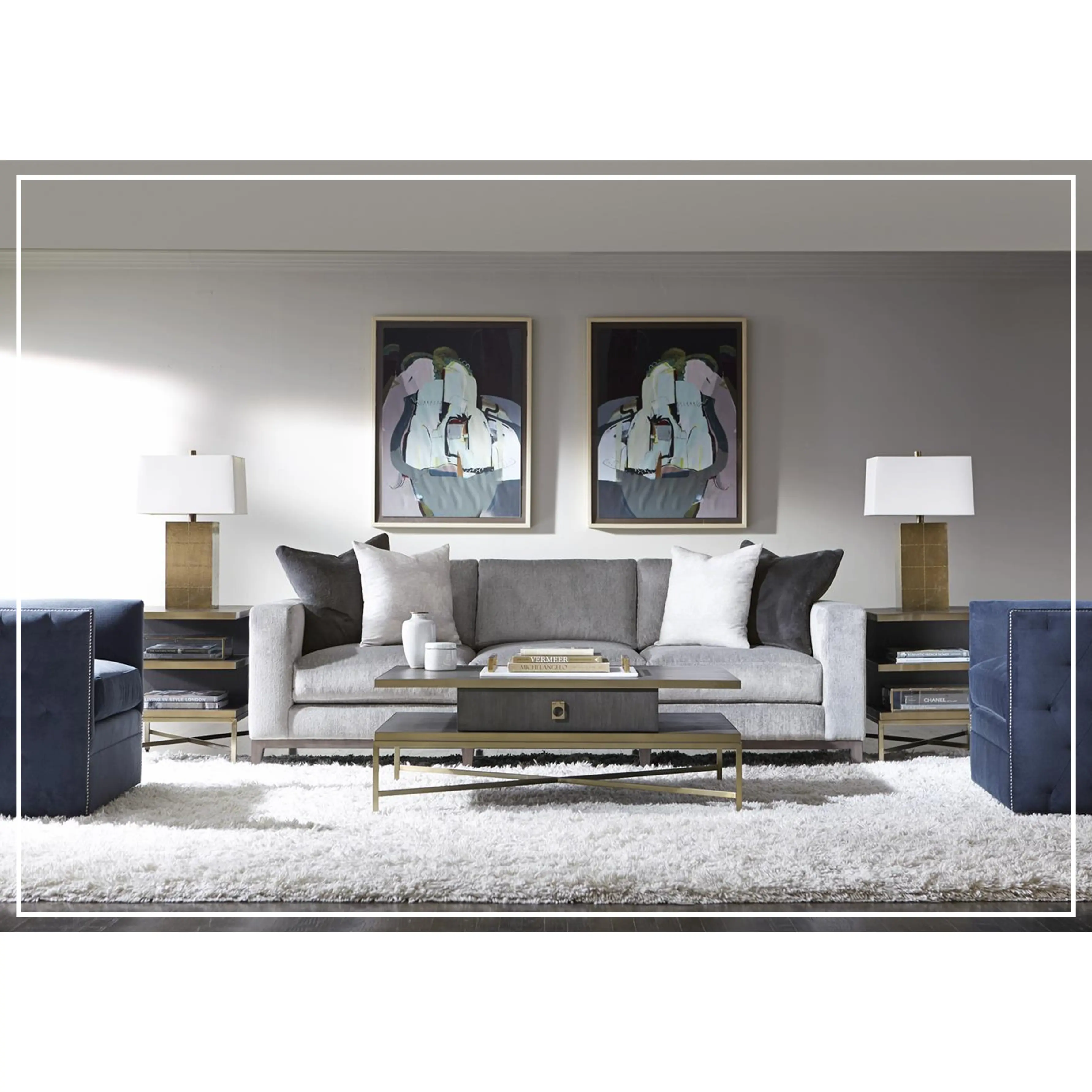 Bernhardt Noel Fabric Sofa With Plush Feather Down Cushion