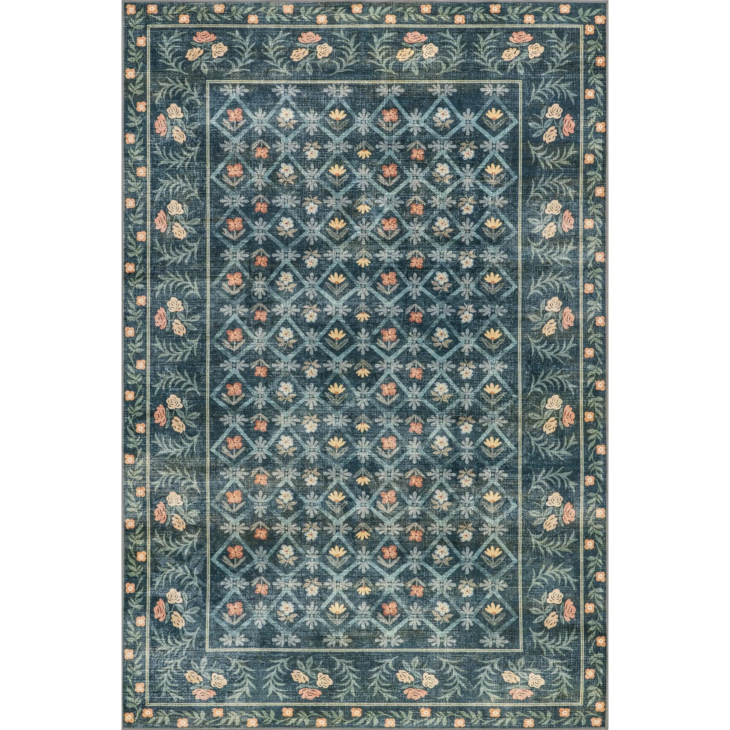 nuLOOM Valley Floral Washable Area Rug