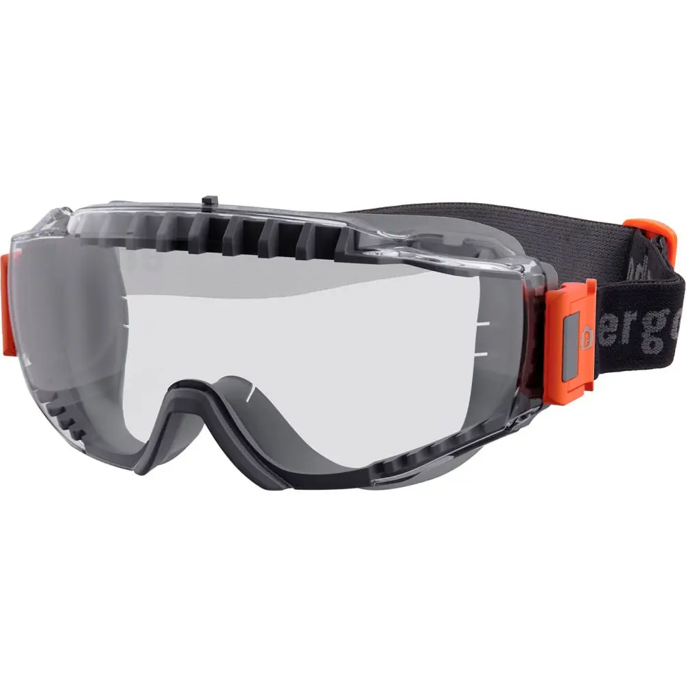 Ergodyne B3131897 MODI-FAB OTG Safety Goggles with Elastic Strap Vented Frame Clear Lens Gray Frame