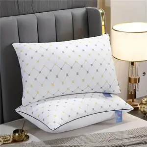 Buy 1 Get 1 Free, 2pcs Soft Velvet Pillows - Comfortable Neck Support, Slow Rebound Fluffy Pillows for Side, Back & Stomach Sleepers, 28x 17Inches, Washable Moisture-Wicking Microfiber Fabric, Design in White, All-Season Bedroom & Living Room Decor