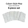 6-Piece Set Professional Cuban Style 100% Cotton Wet Mopping Cloths - Reusable Mop Pads, All Purpose Cleaning Cloths, Soft, Durable Cleaning Supplies, Water Absorbent, Wipe Clean, Suitable for Any Floor Type