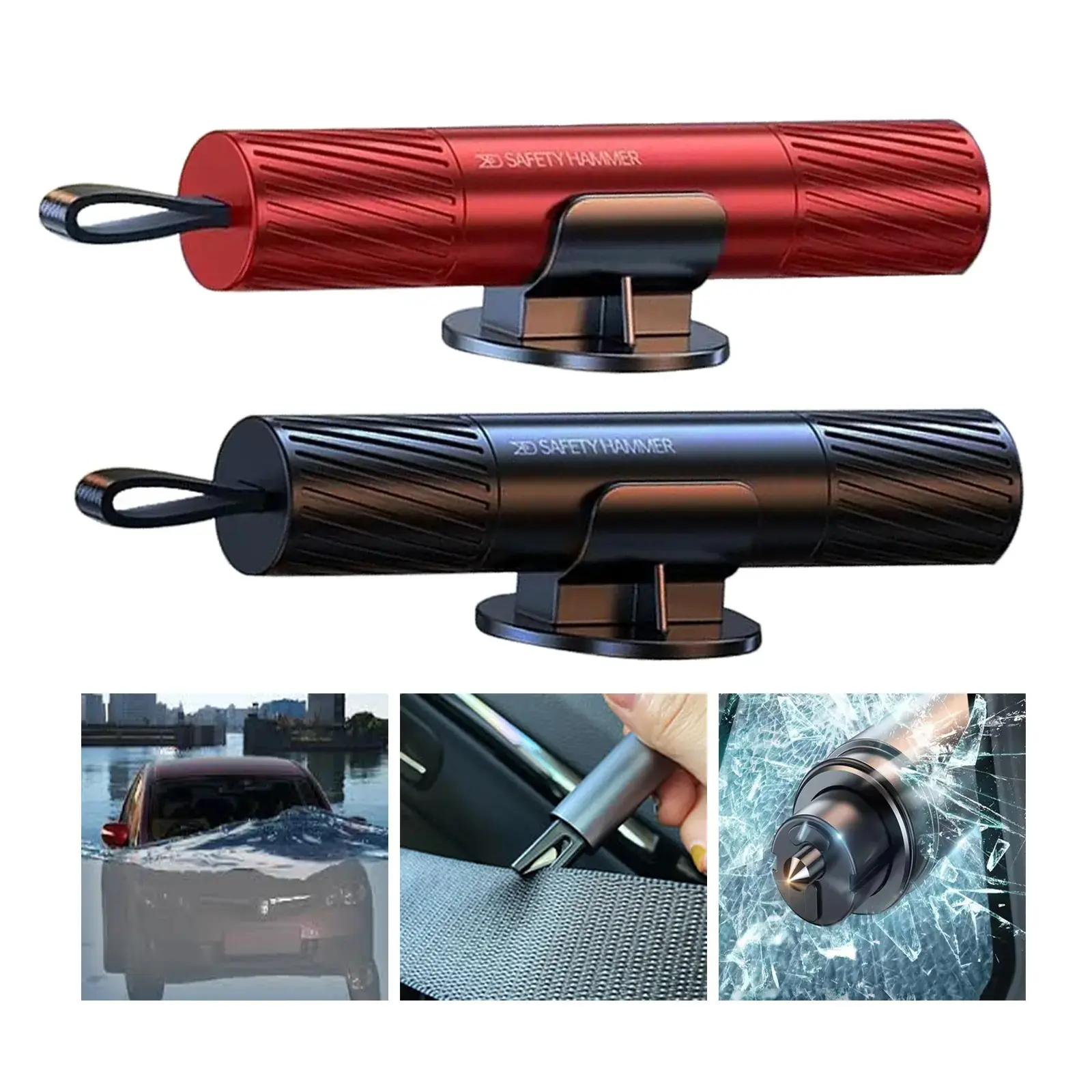 2 in 1 Safety Hammer, Multifunctional Car Safety Hammer with Seatbelt Cutter, Emergency Escape Tool for Car, Home, Office car hammer