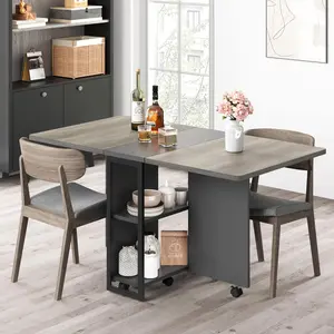 GARVEE Dining Folding Dinning Table, Dark Walnut