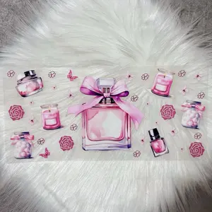 Pink Girly - UVDTF Wrap 16oz Cup Wrap Decorative Stickers Waterproof Glass