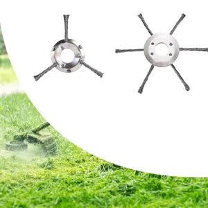 8" Steel Wire Trimmer Head, Universal Weed Trimmer Brush Cutter Replacement Head, Heavy Duty String Trimmer Head for Electric Cordless & Gas Lawn Mowers