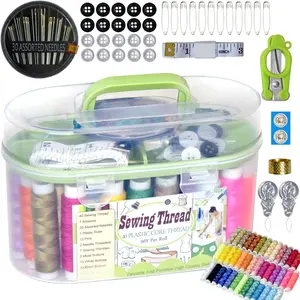 40 Spools of Sewing Thread, Box Portable Basic Sewing Repair Kits (Green)