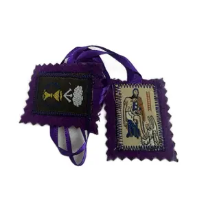 Purple Scapular Catholic  Necklace Small